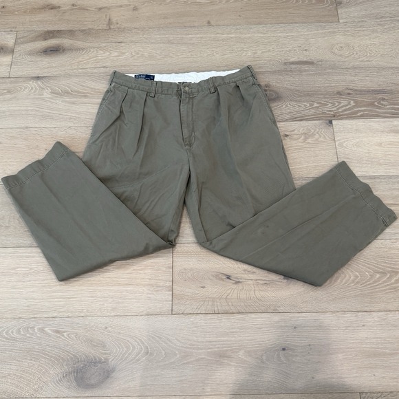 Polo Ralph Lauren Other - Vintage Polo Ralph Lauren Pants Mens 38x30 Andrew Pleated Khaki Green Preppy